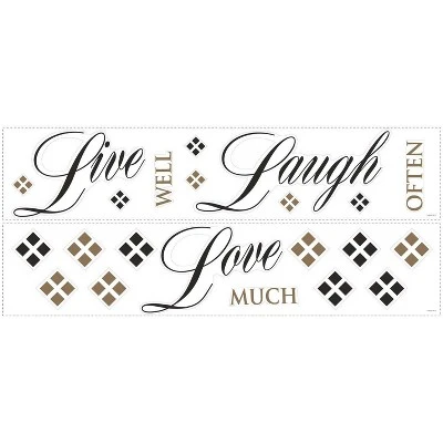Live Love Laugh Peel And Stick Wall Decal Black/Brown - RoomMates 4 Live Love Laugh Peel And Stick Wall Decal Black/Brown - RoomMates - Image 2