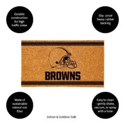 Evergreen Cleveland Browns Logo Turf Mat, Brown- 28 X 16 Inches Indoor Outdoor Doormat -Home Decor Store GUEST f2f25a8e 61d7 4feb b684 f41f18c48f39