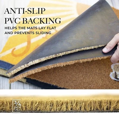 J&V TEXTILES 18" X 28" Outdoor Heavy Duty Coir Mat (Smile) 4 J&V TEXTILES 18" X 28" Outdoor Heavy Duty Coir Mat (Smile) - Image 2