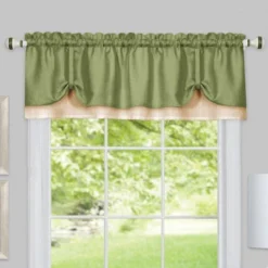 Collections Etc Darcy Two-Tone Rod Pocket Window Curtain Valance With Pick-Up Accents, Home Décor For Any Room -Home Decor Store GUEST f4fc52aa b090 4d2b aa43 e70021408994
