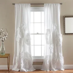 Home Boutique Serena Window Curtain Panel White Single 54X95