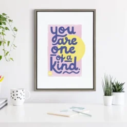 18" X 24" Sylvie You Are One Of A Kind Framed Canvas Wall Art By Maria Filar Gray - Kate And Laurel -Home Decor Store GUEST f67c9361 1f6a 4e72 b633 bf6695668e62