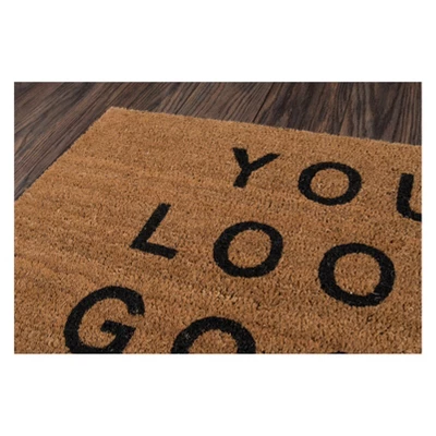 1'6"x2'6" 'You Look Good' Woven Door Mat Natural/Black - Novogratz By Momeni 3 1'6"x2'6" 'You Look Good' Woven Door Mat Natural/Black - Novogratz By Momeni