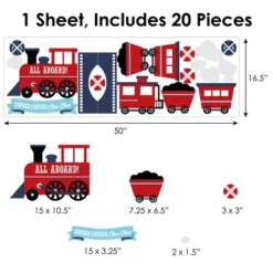 Big Dot Of Happiness Railroad Party Crossing - Peel And Stick Train Nursery And Kids Room Vinyl Wall Art Stickers - Wall Decals - Set Of 20 -Home Decor Store GUEST f6f8a587 6600 4190 90f5 ecd57fb6ebc3