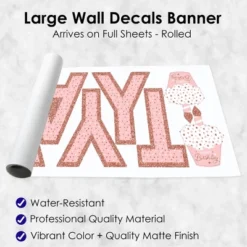 Big Dot Of Happiness Pink Rose Gold Birthday - Peel And Stick Happy Birthday Party Large Banner Wall Decals - Happy Birthday -Home Decor Store GUEST f8188b24 e48a 471a b020 691d2638b9ac