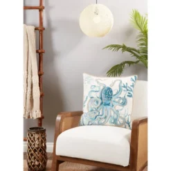 20"x20" Oversize Octopus With Poly Filling Square Throw Pillow Aqua Blue - Saro Lifestyle -Home Decor Store GUEST f96e8b7f 6570 424d ac44 0b8639ca6734
