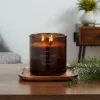 23oz XL 3-Wick Fennel + Pine Wooden Amber Glass With Wood Lid And Stamped Logo Amber Candle - Threshold™ -Home Decor Store GUEST f97e7f56 2b88 45f1 b9bf 917ecf7e2463