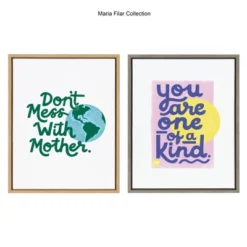 18" X 24" Sylvie You Are One Of A Kind Framed Canvas Wall Art By Maria Filar Gray - Kate And Laurel -Home Decor Store GUEST fa751d55 26b2 4e93 a88e 4bf0b3d51f49