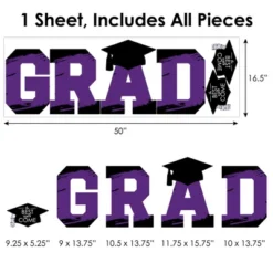 Big Dot Of Happiness Purple Graduation Party Decor - Vinyl Wall Decals - Grad -Home Decor Store GUEST fb13e07c f055 4421 9fc4 b33d474c4638