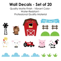 Big Dot Of Happiness Farm Animals - Peel And Stick Nursery And Kids Room Vinyl Wall Art Stickers - Wall Decals - Set Of 20 -Home Decor Store GUEST fb33275d 816e 4b35 af3a 0a3fe0b14219