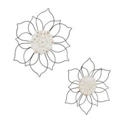 Set Of 2 Metal Floral Wall Decors Black - Olivia & May -Home Decor Store GUEST fbba17ca ffe5 4096 9ca9 5e11405e7adf