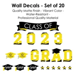 Big Dot Of Happiness Yellow Class Of 2023 Graduation Party Wall Decals Set Of 20 -Home Decor Store GUEST fc1cf391 f886 440b 8d94 d4827a67dee9