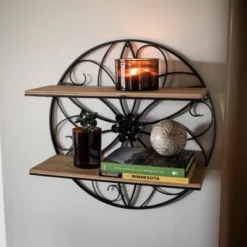 Black Metal & Wood Wall Shelf - Foreside Home & Garden -Home Decor Store GUEST fc913c8e 6db1 478f 9fb5 0fd48507a67a