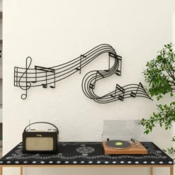 Metal Music Notes Wall Decor Black - Olivia & May -Home Decor Store GUEST fe1438c0 a0bd 43df 902a 2d9c12e49c36