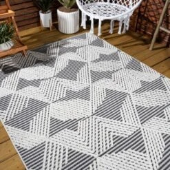 Jazz High-Low Pile Art Deco Geometric Indoor/Outdoor Area Rug - JONATHAN Y -Home Decor Store GUEST fe9af68a 50a7 488c bd2a e234f7b8faef