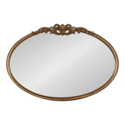 27" X 18.7" Arendahl Oval Wall Mirror Gold - Kate & Laurel All Things Decor