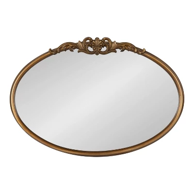 27" X 18.7" Arendahl Oval Wall Mirror Gold - Kate & Laurel All Things Decor 3 27" X 18.7" Arendahl Oval Wall Mirror Gold - Kate & Laurel All Things Decor
