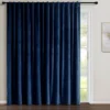 Home Boutique Prima Velvet Solid Light Filtering Back Tab/Rod Pocket Window Curtain Panel Navy Single 114x84 -Home Decor Store GUEST ffd1af02 caa2 4634 9610 d649362ed1b3